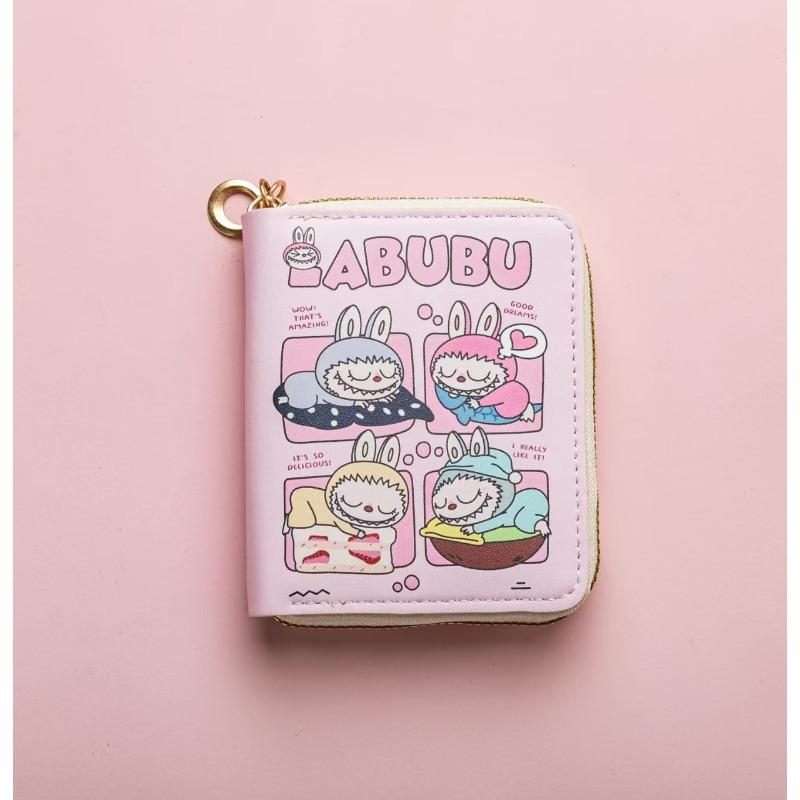 Small wallet, short girl heart, cute folding card bag, small student ID wallet, change bag.