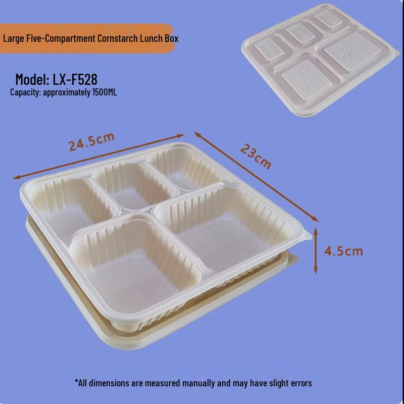 Lü Xian Biodegradable 5-Compartment Takeaway Boxes with Lids