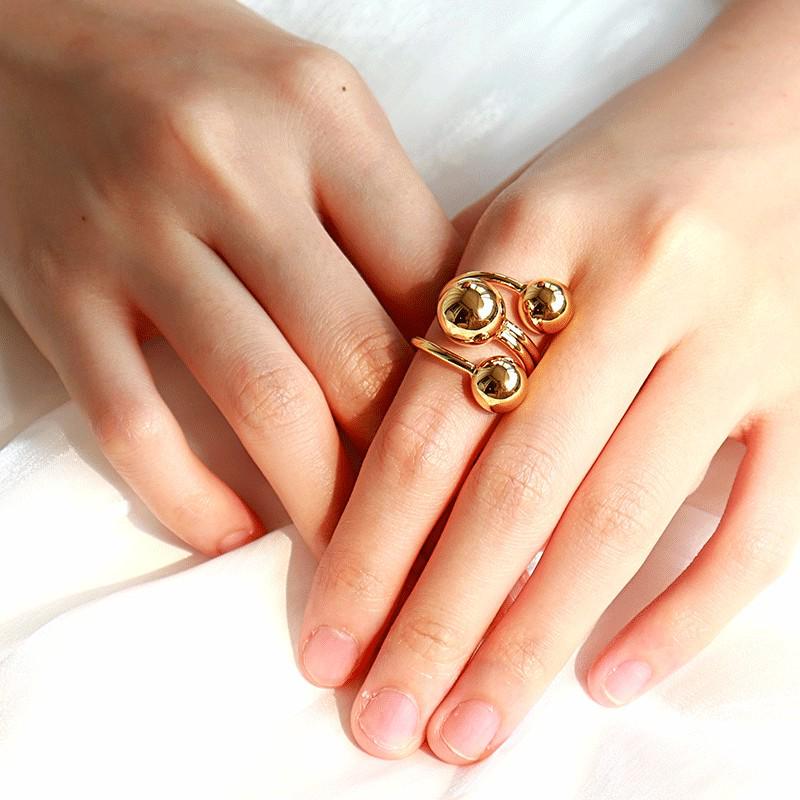 "Trendy Gold Interstellar Orbit Adjustable Ring"