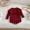 Baby Solid Color Winter Romper 2025 - Korean Style Jacquard Onesie for Newborns. Super Cute and Trendy!