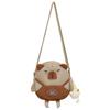 Capybara Polyester Cute Student Crossbody Bag Small Round Bag For Outfit Daily