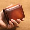 Luxury Men's Top Layer Cowhide Trifold Wallet RFID Blocking Protection ID Window, 8 Ample Card Slots, 2 Deep Cash Pockets, Premium Money Bag