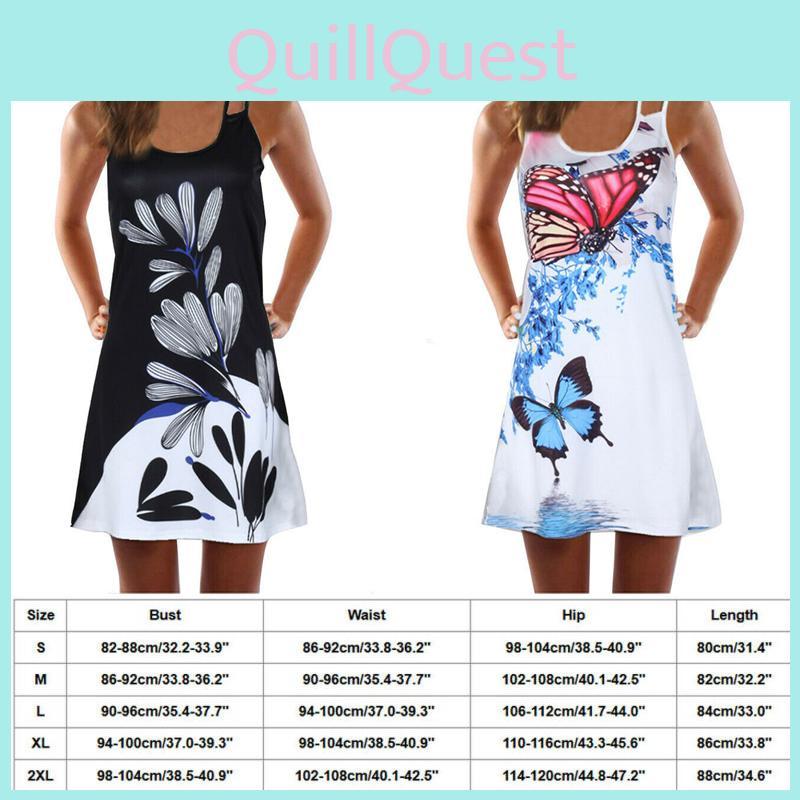 Elegant Women Summer Vintage Beach Sleeveless 3d Floral Print Boho Tank Dress
