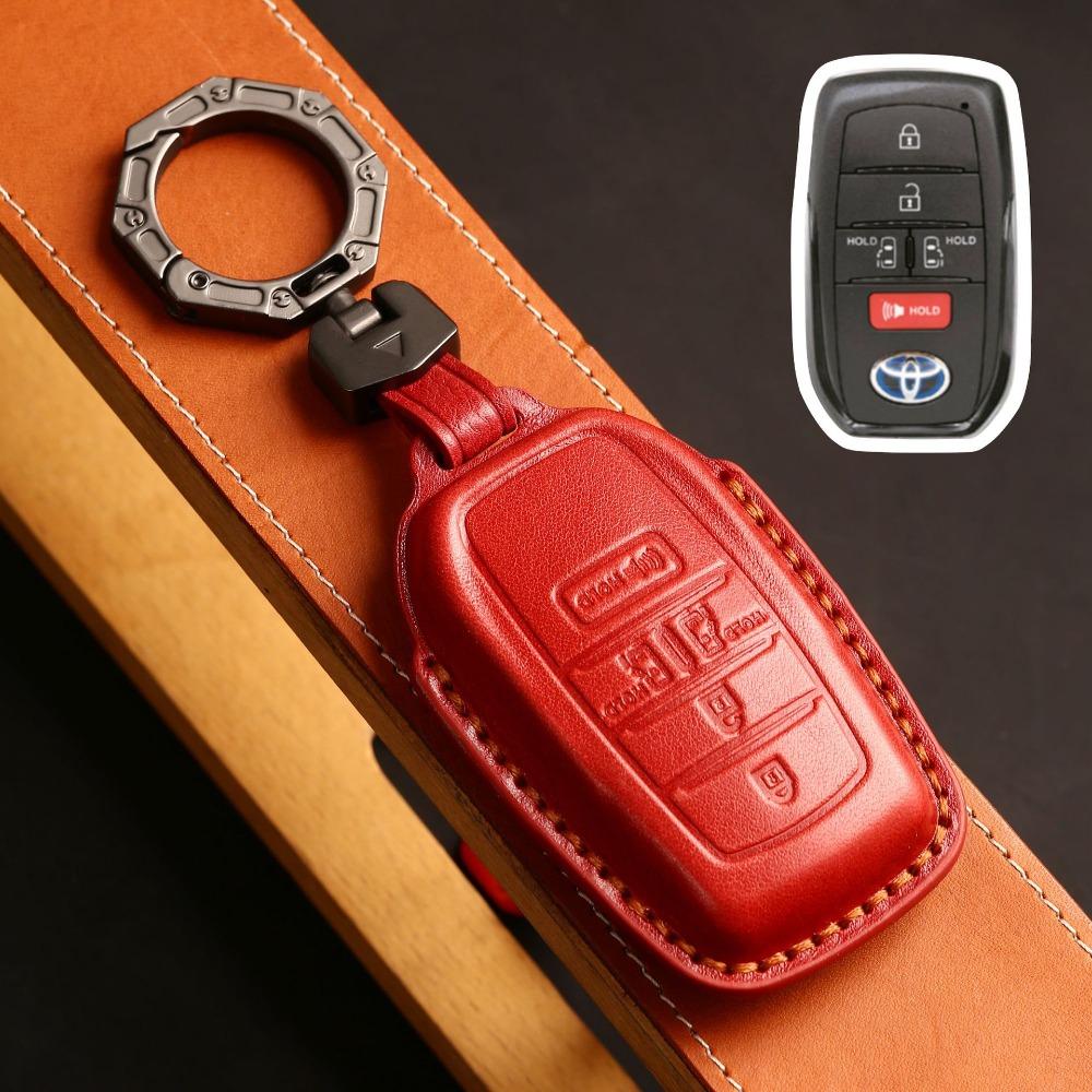 Echtes Leder Autoschlüsselhülle für Toyota Sienna Alphard Granvia Corolla Avalon Highlander Prado