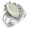 925 Sterling Silver Ring Women Gemstone Handmade Jewelry Wedding Gift Blue Green Purple Copper Turquoise Pearl Lapis Mother Of Pearl Fashion