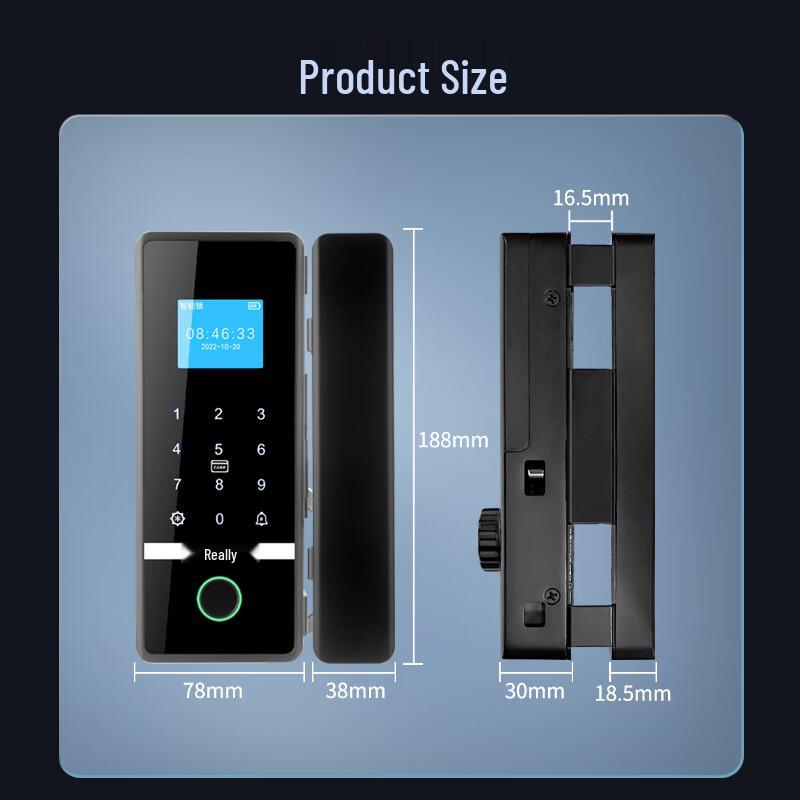 Realand ZD209 Smart Fingerprint Glass Door Lock