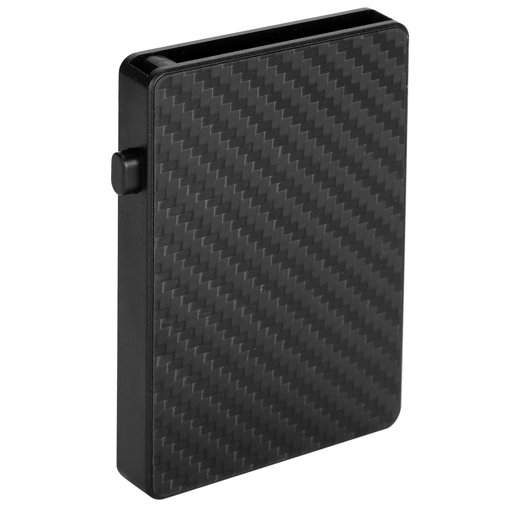 Business Card Holder Portable Anti Theft Carbon Fiber Credit Card Case for Men Women(Black X64#)