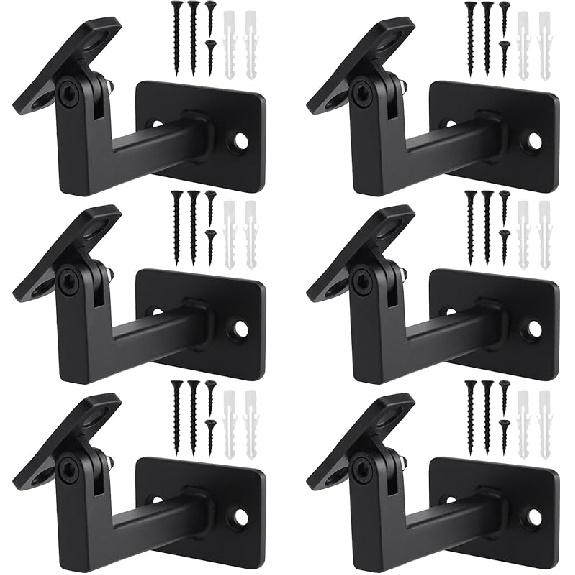 Swivel Handrail Brackets Heavy Duty Adjustable Square Hand Rail Brackets for Staircase Stair, Pack of 4