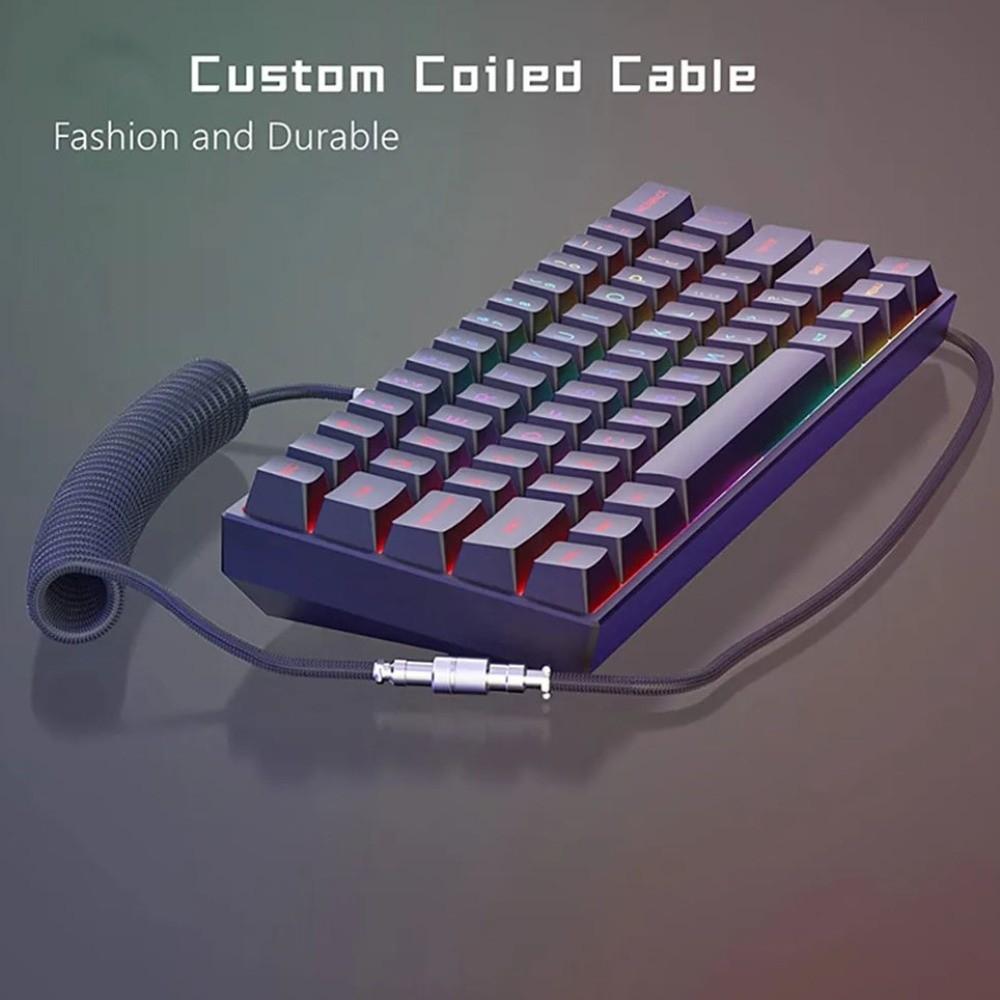 USB Port a Mechanical Keyboard Coiled Cable Mechanical Keyboard Coiling Cord  Computer Accessories