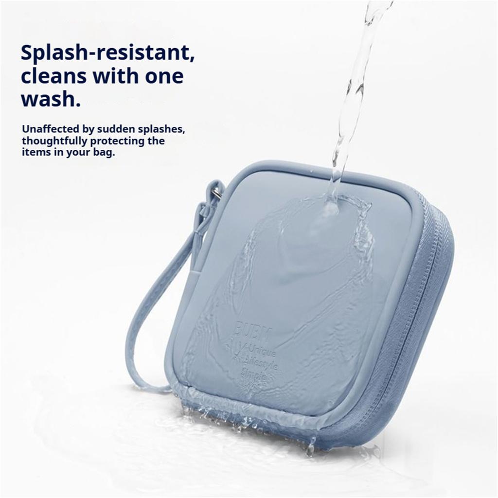 PU Cable Organizer Bag Waterproof with Multiple Compartments for Charging Cables Data Cords and Earphones