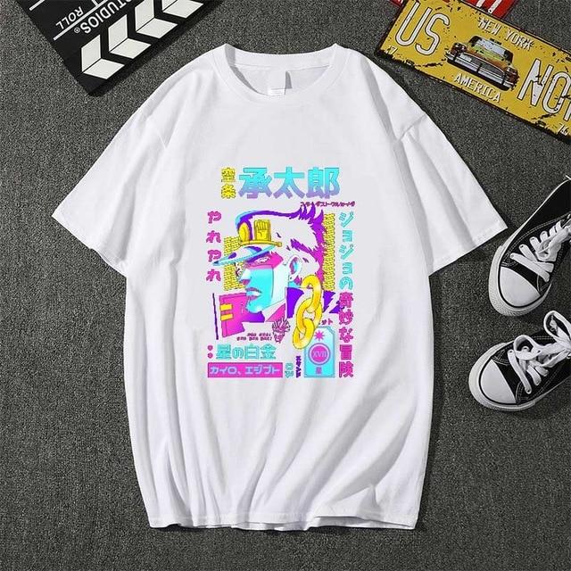 

Anime JoJos Bizarre Adventure100 cotton graphic Tshirt 2026 Summer New graphic unisex Y2K loose Harajuku Short sleeve shirt S