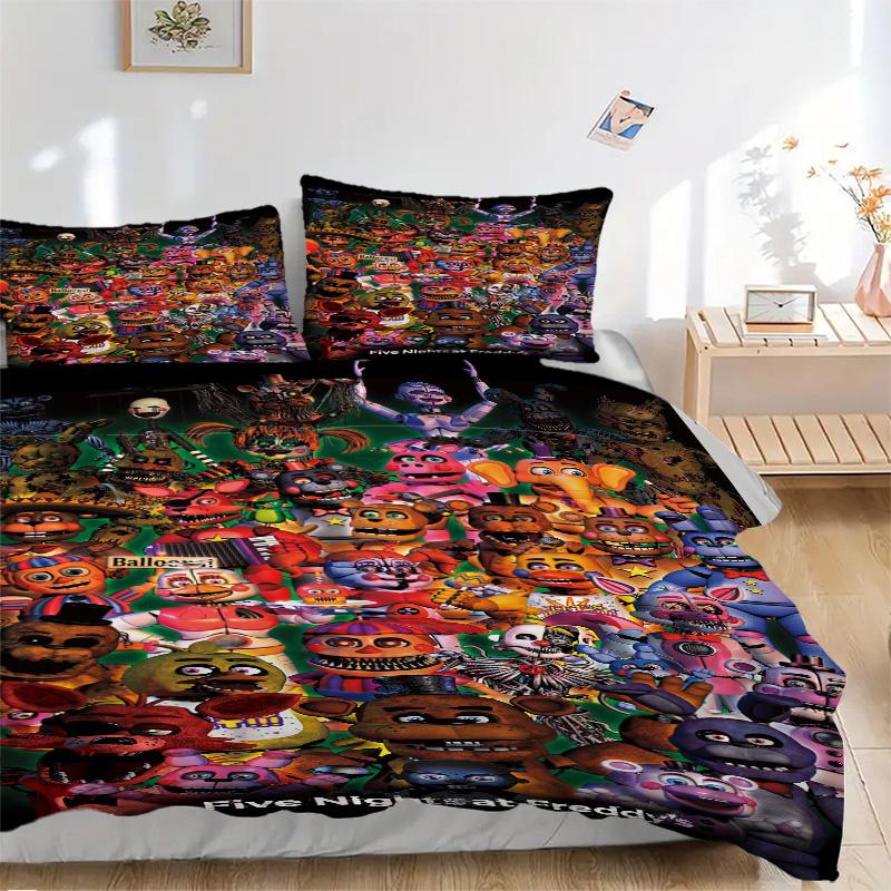 Fnaf Characters Bedding 3 Piece Set Hd Print Duvet Cover Pillowcases For Teens Adult Bedroom Decoration Christmas Gift C9211954