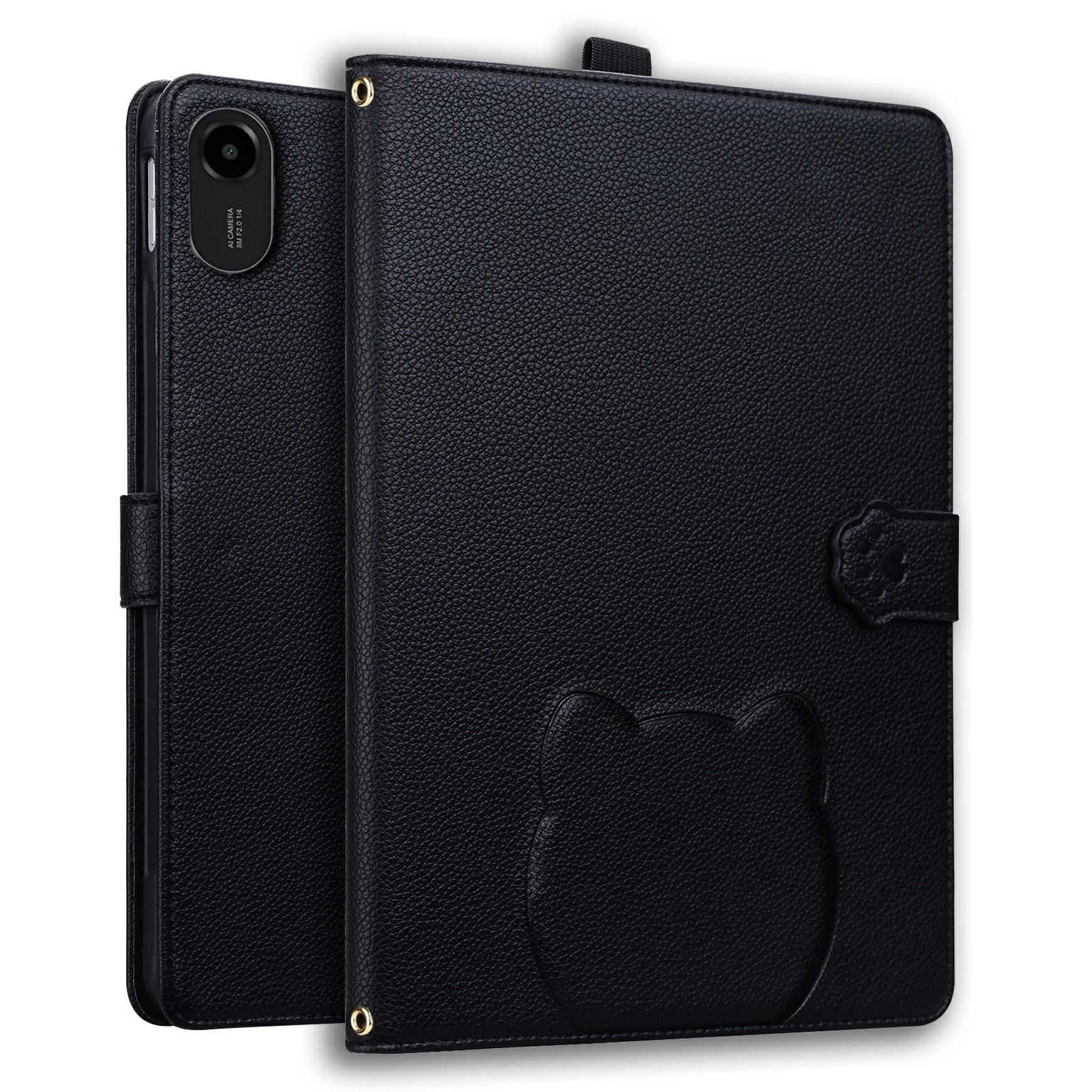 

Чехол для Xiaomi Redmi Pad 2 с 3D-эффектом, кожаный чехол-подставка с рисунком кошки, настольная обложка с кошельком, держатель для стилуса Black