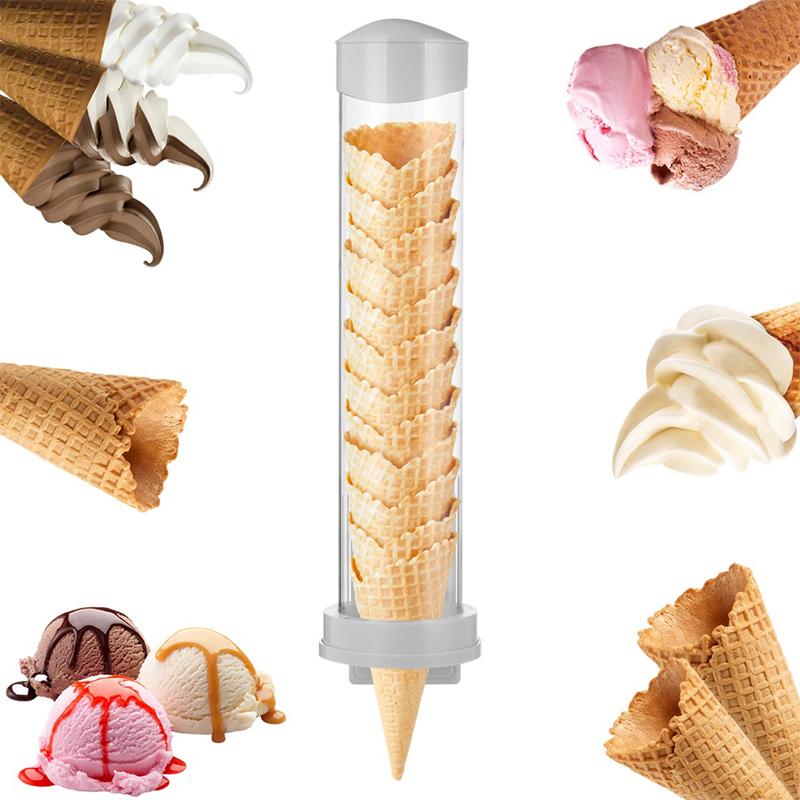 Universeller Klarer Eiswaffel-Aufbewahrungsspender Lebensmittelechter Kunststoffhalter Röhre für Geburtstagsparty Café Restaurant