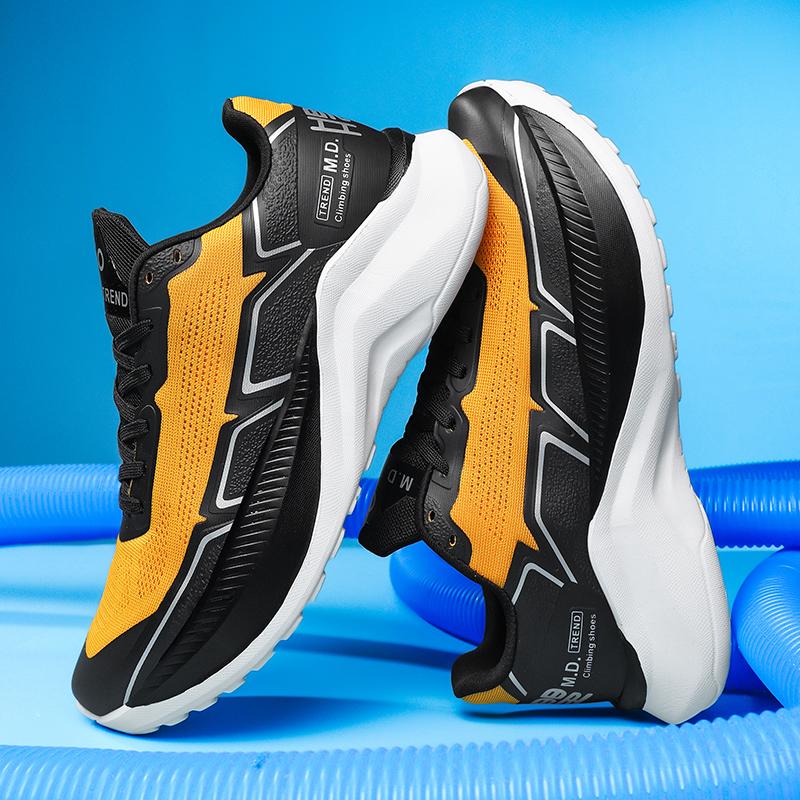 New Mens Running Shoes Stylish Breathable Leisure Athletic Shoes Outside Anti-Skid Shock Absorption Plush Comfort Walking Footwear