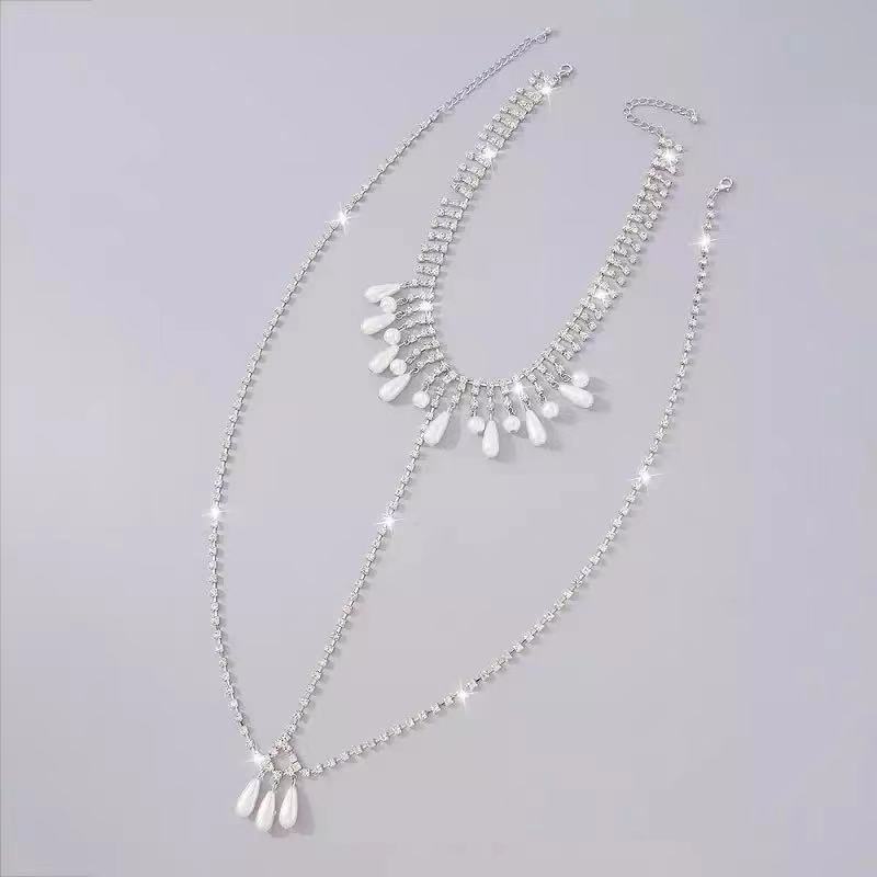 European And American Fashion Accessories, Multi-Layer Rhinestone Necklace Waist Chain, Nightclub Sexy Bikini Chest Chain Women'S Body Chain