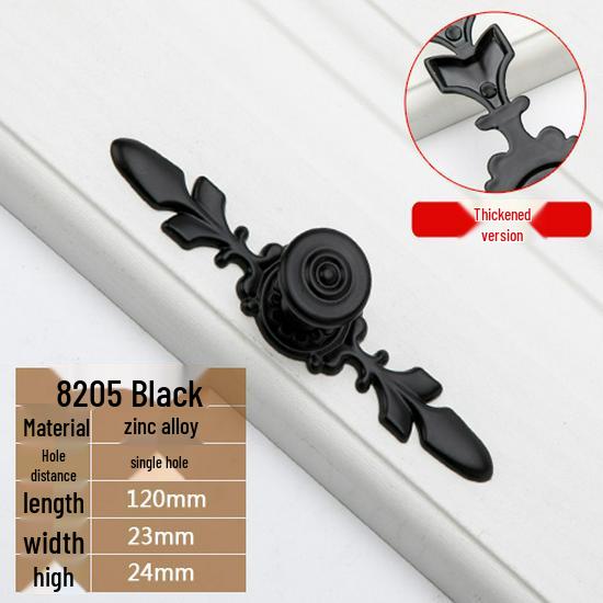 Modern European Black Handle for Cabinets and Wardrobes