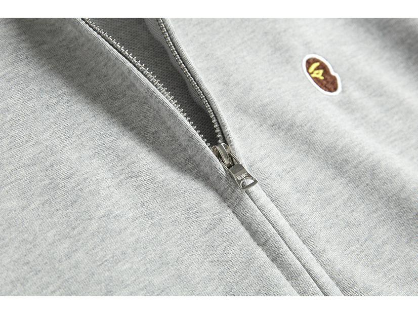 BAPE Unisex Bawełniana Bluza Rozpinana z Klasycznym Haftowanym Logo Małpy