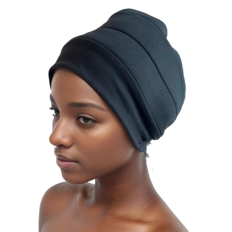 

Black Turban Lifter Volumn Hijab Bonnet Hat for Female Breathable Underneath Turban Lift African Under Scarf Headwrap 1