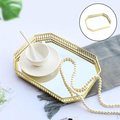 Rack Pastry Fruit Clear Mirror Bottom Snack Cake Perfume Storage Plate Bathroom Bedroom Countertop