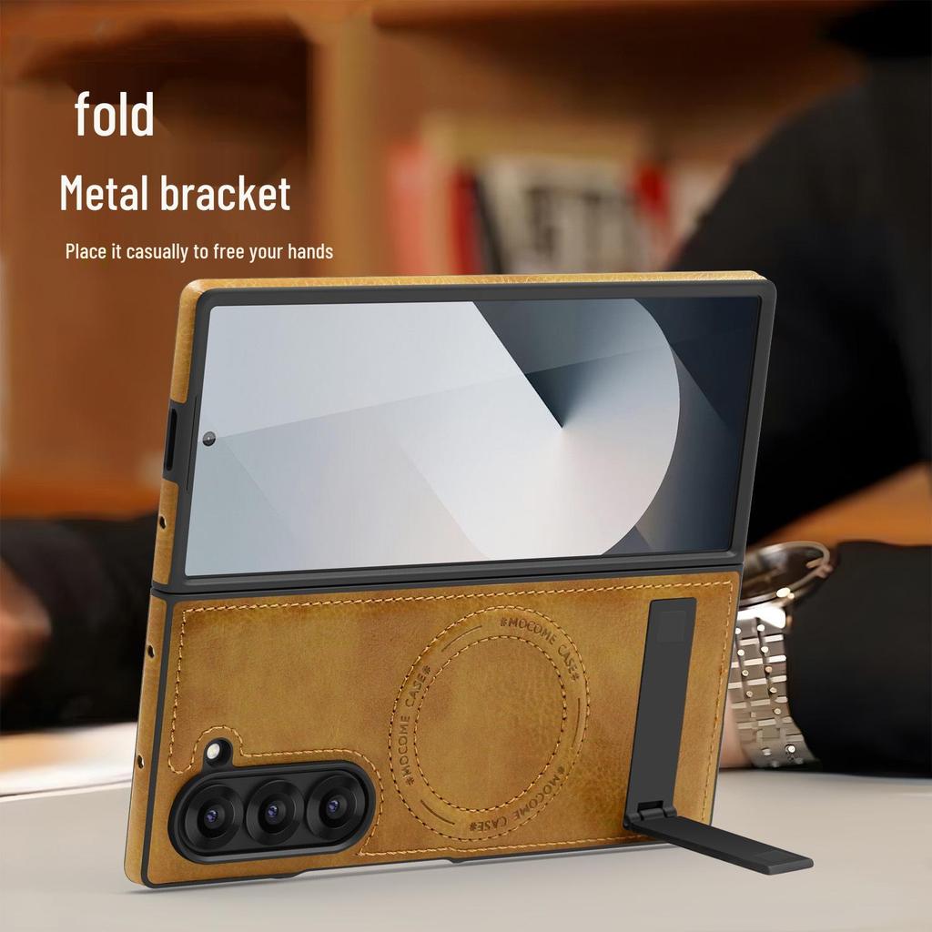 Crystal Shield Leather Magnetic Stand Case for Samsung Z Fold7 - Full Coverage, Drop-Proof Protection