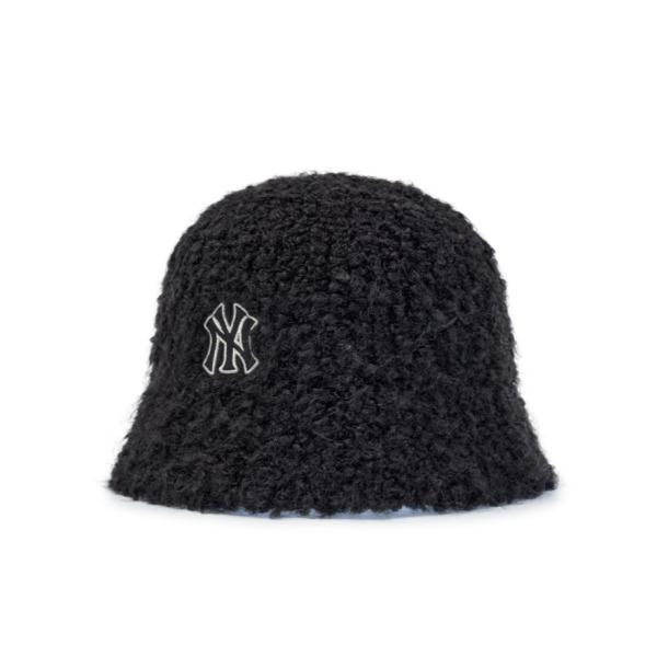 MLB Fleece Bucket Hat Drop Fit New York Yankees CREAM,BLACK