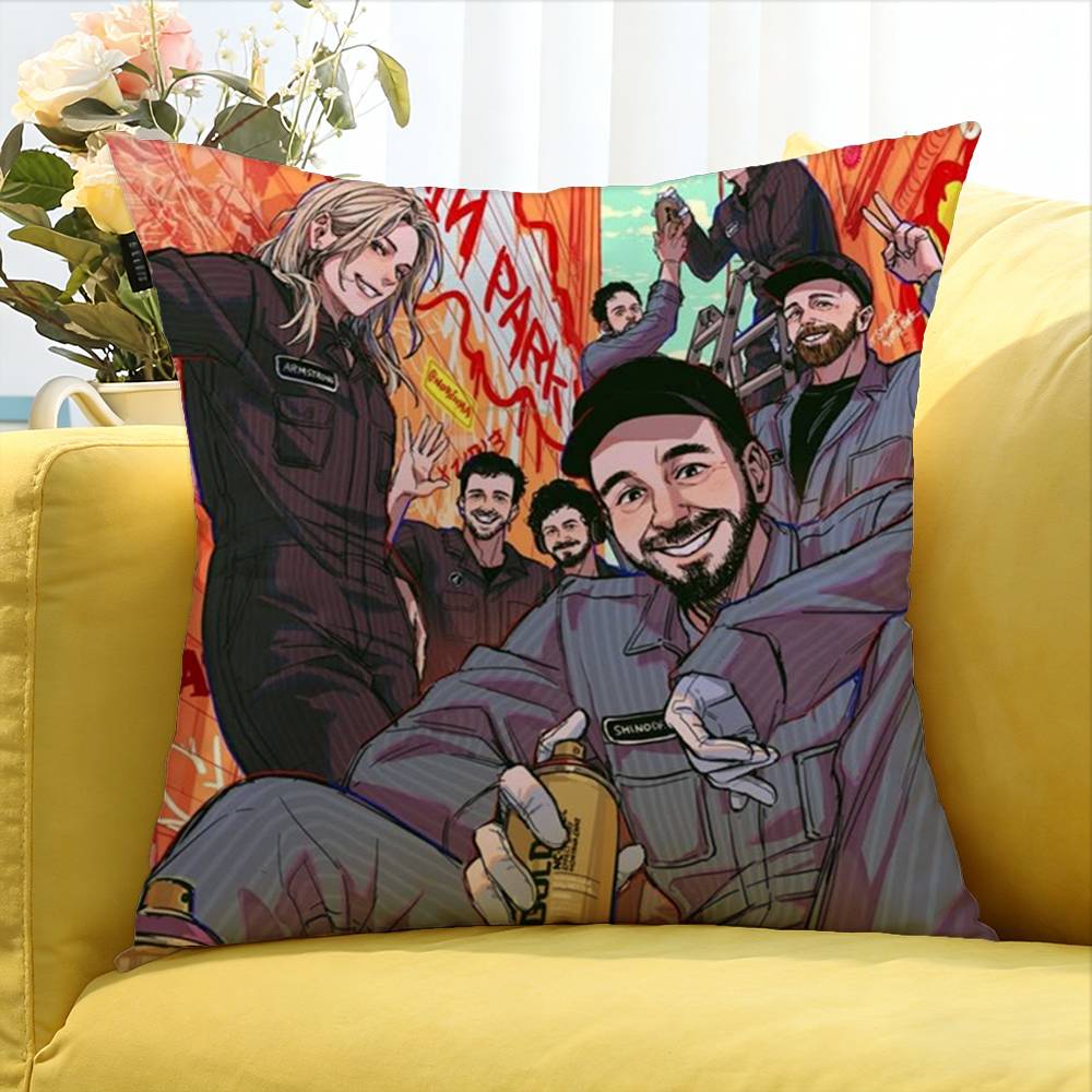 L-Linkin-S-Parks Cartoon Various Sizes Square Pillow Case For Car Home Bedchamber Decor
