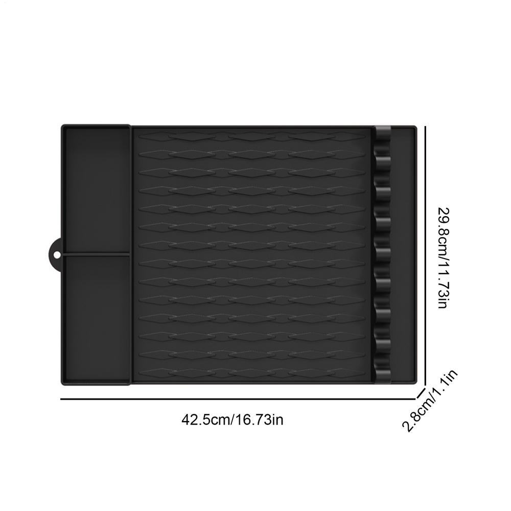 Spatula Mats For Outdoor Grill Heat-Resistant Griddle Tools Mat With Drip Pad Reusable Utensil Holder For Outside Grilling
