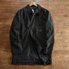 Men's Winter Simple Windbreaker Cotton Jacket Medium Length Lapel Trench Coat Causal Button Up Top