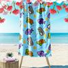 Cartoon Penguins Turtles Fish Pattern Beach Towel Quick-drying for Travel Outdoor Sports Jogging Beach and Swimming