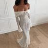 European and American Style Autumn and Winter Fashion Sexy Lace Hip-wrapped Long Dress New Tube Top Lace High Waist Trailing Dress