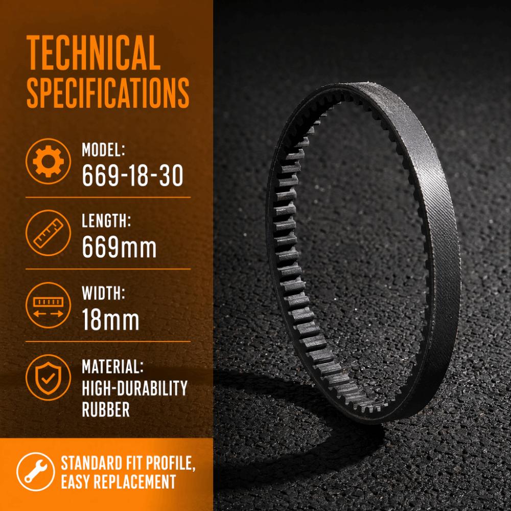 669-18-30 Transmission Belt for GY6,/QMB/QMA 139/4 Stroke Engines Power Transmission Fix