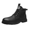 Waterproof and dirt-resistant soft-soled Martin boots men's autumn new high-top men's British casual black leather shoes tooling