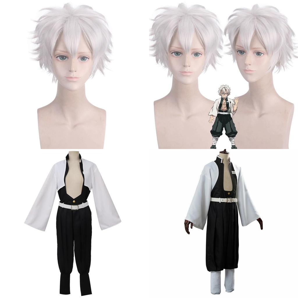 Stunning Demon Slayer Kimetsu No Yaiba Wind Pillar Sanemi Shinazugawa Cosplay Costume Set For Anime Enthusiasts