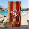 San Francisco 49ers Custom Beach Towel, Print Your Name Text Lightweight Absorbent Towel for Swimming Travel