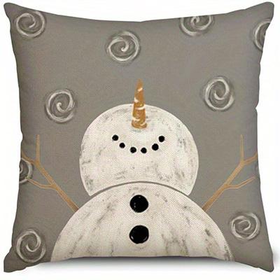 Home Decor Christmas & Winter Themed Decorative Pillows Pattern Cushion Cover Suitable For Sofa Bedroom Car Pillow Cover