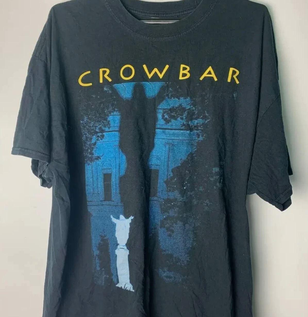 

Вінтажний стиль футболка з коротким рукавом для рок-туру Crowbar, класичного чорного кольору M