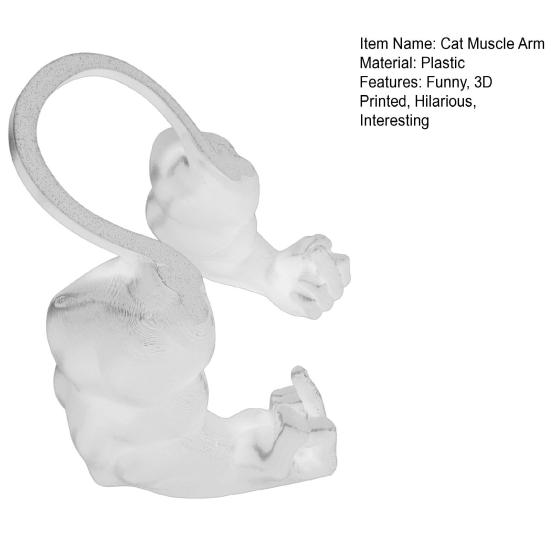 Cat Muscle Arm Costume Funny 3D Printed Cat Neck Arm with Muscle Halloween Cat Superhero Cosplay Accessory for Photos Birthday Party