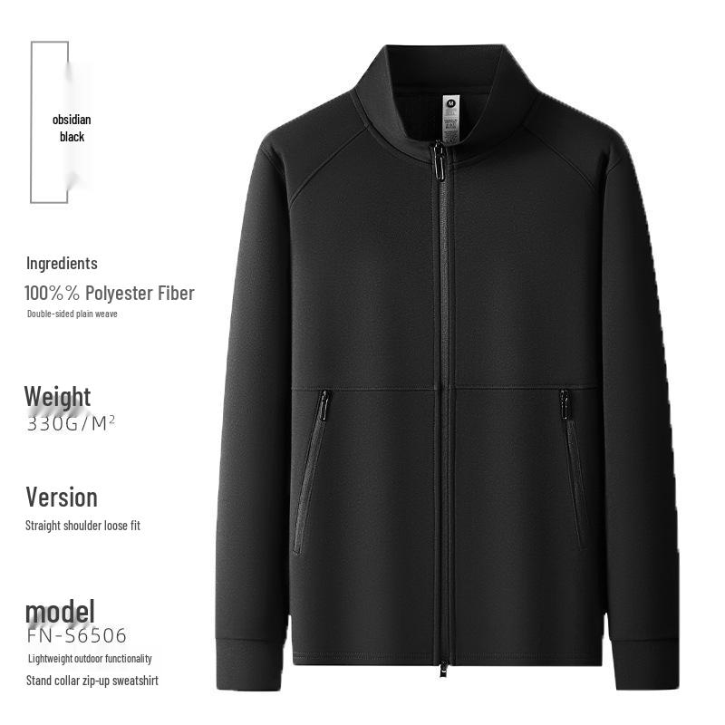 Custom Embroidered Stand Collar Hoodie Jacket: Business Workwear & Group Uniform with Logo Printing