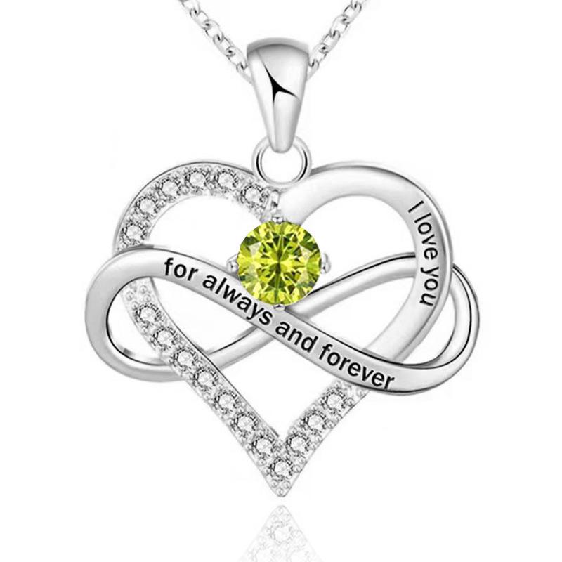 Sterlingsilber Zirkon Herz "Ich liebe dich" Halskette - Vielseitiger Modeschmuck