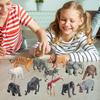 12Pcs Realistic Wild Animal Static Model Hippo/Zebra/Elephant/Giraffe/Bear Miniature Figurines DIY Scene