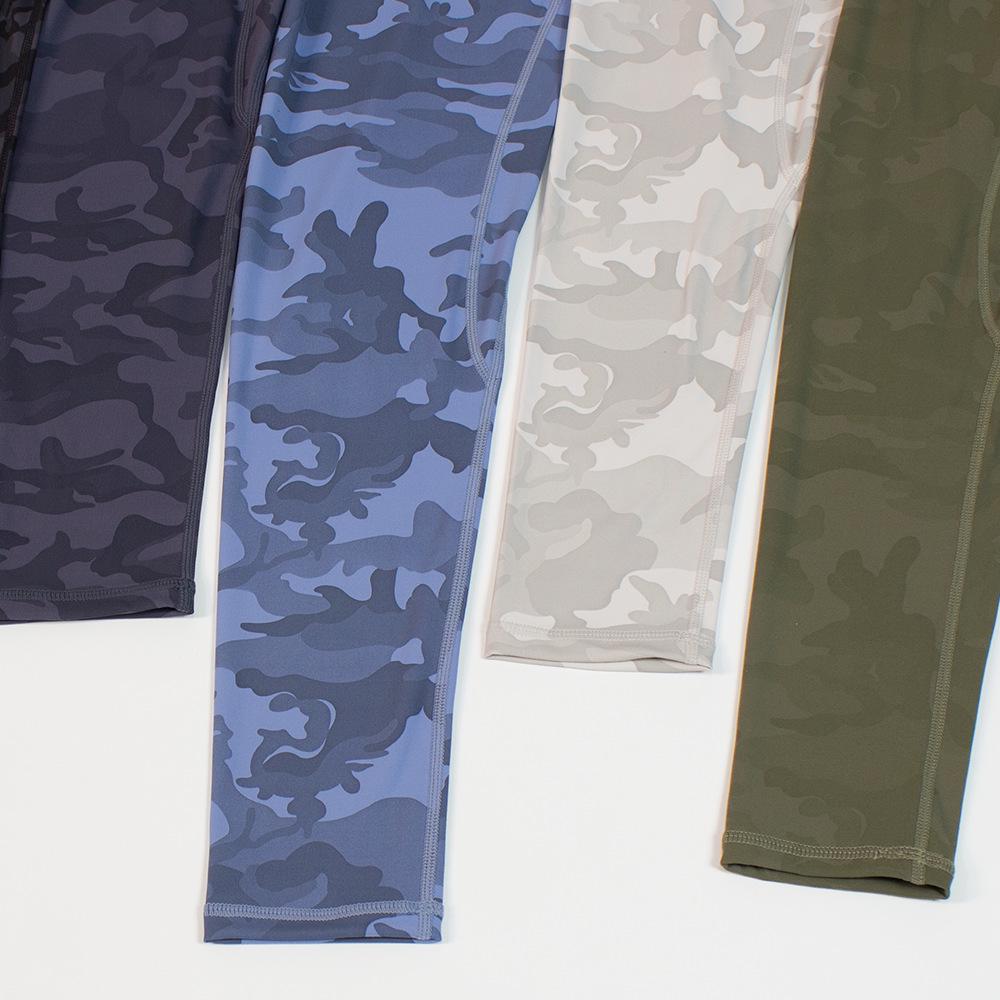 Camo Yoga Pants: Six-Color Pattern for Fitness & Night Runs, Nine-Point Length