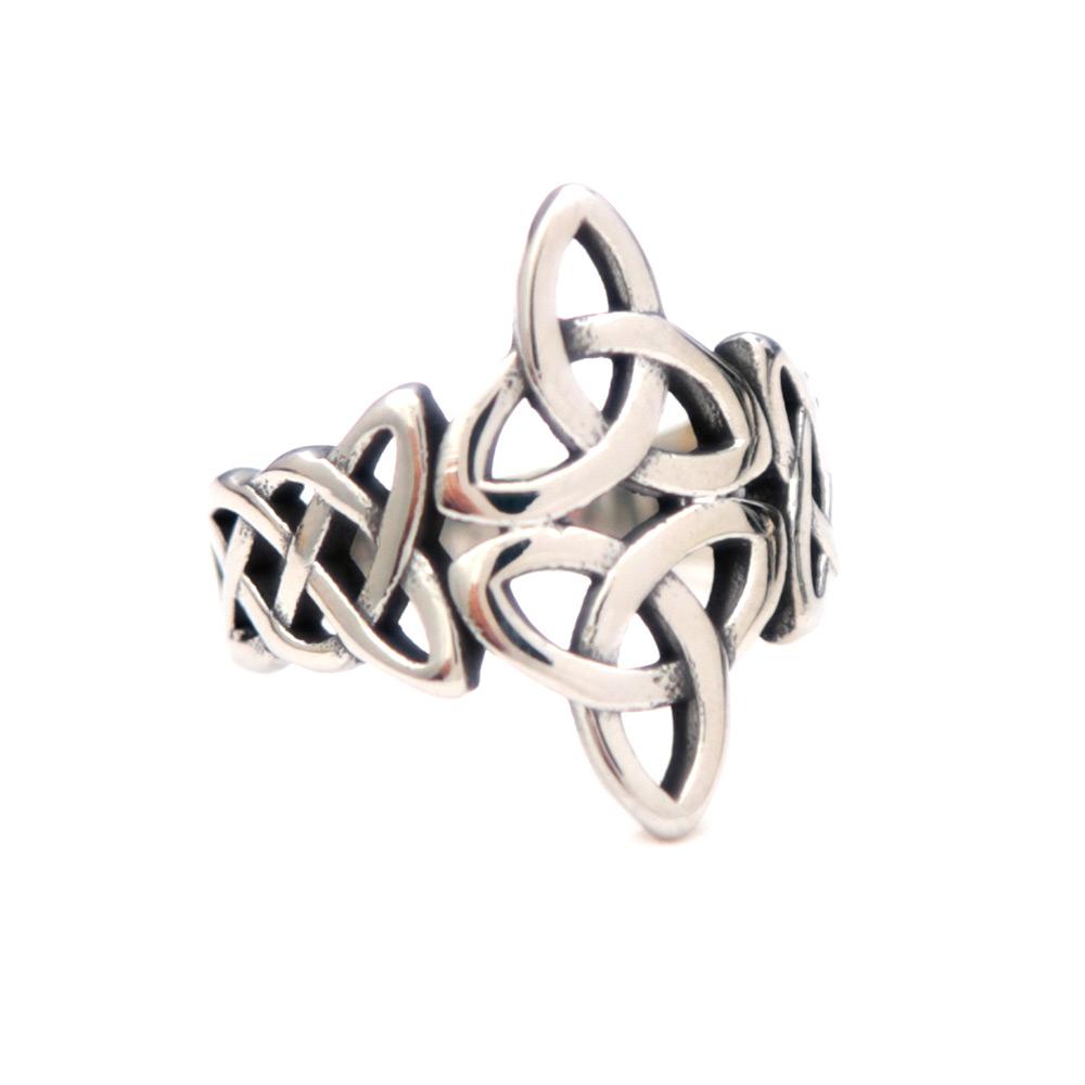 

Vintage Celtic Knot Ring Hollow Out Stainless Steel Trinity Irish Rings for Men Women Viking Jewelry Gift Nordic Amulet 9 срібний