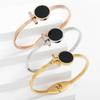 Fashion Titanium Steel Rose Gold Color Bracelet Bangles for Women Exquisite Birthday Anniversary Zircon Gifts