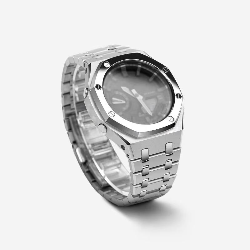 GA2100 Mod Kit Steel Case Strap For Casio G-SHOCK GA-2100 GA-2110 GA-B2100 Modified Metal Watch Bezel Watchband Set Accessories