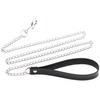Exotic Accessories of Bdsm Slave Bondage Leather Collar with Leash Ring Steel Chain Sex Toys to Lover Roleplay Posture Spreader