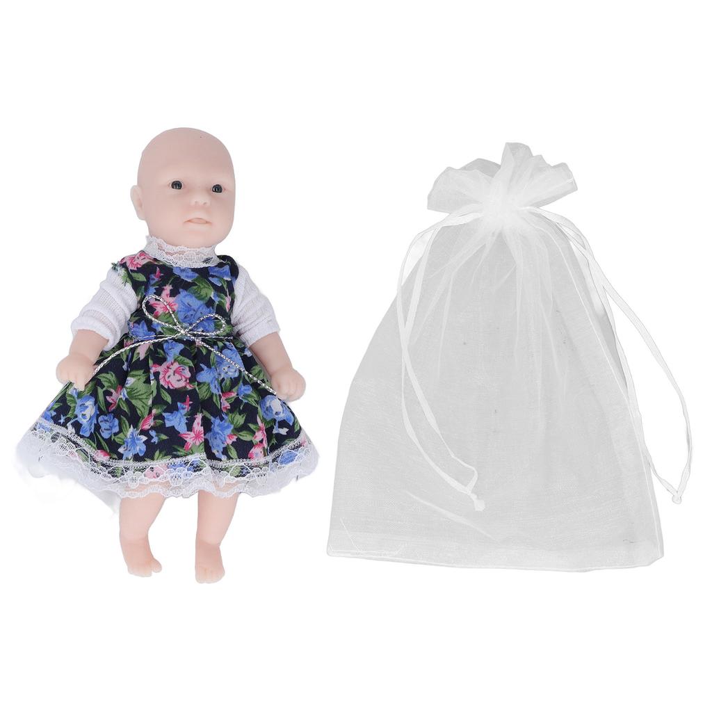 Baby Doll Soft Silicone Rebirth Newborn Simulation Best Girl Gift for Over 3 Years Old 6in