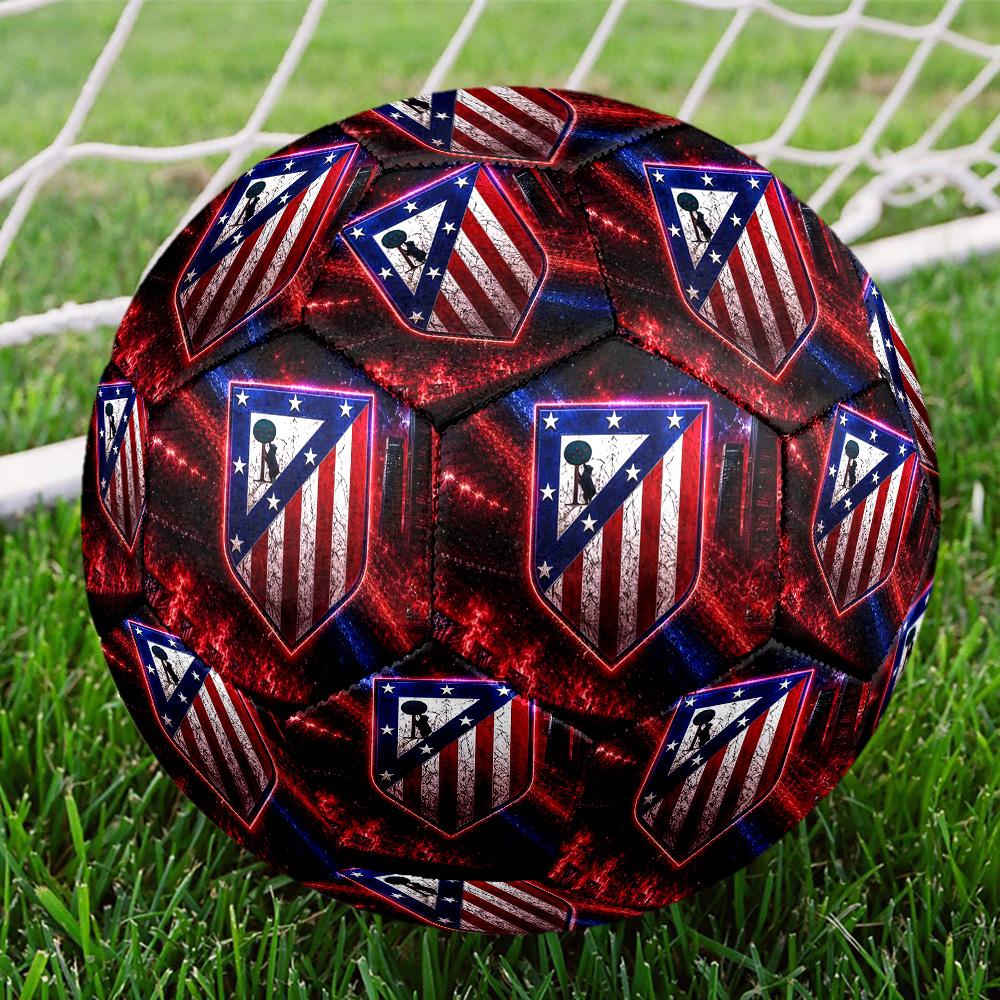 Atletico Madrid Druckgröße 5 Fußball, Standard-Matchfußball für Sportspiele und Mannschaftstraining, Ideales Geschenk für Fußballfans