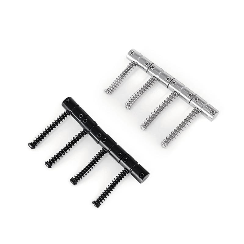 Bass Bridge String Saddle Plate Block Instrument Bass Electric Guitar Replacement Accessories Spring Screws with Wrench