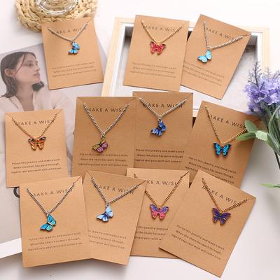 Colar de pingente de borboleta acrílica criativo simples doce beleza estilo clavícula corrente feminina